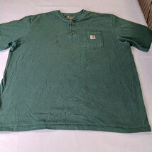 Carhartt Henley Shirt Men's 3XL Green Original Fit Short Sleeve Pocket K84 HTG image 11