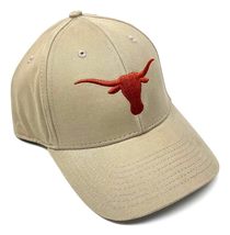 National Cap MVP Texas Longhorns Mascot Logo Solid Khaki Curved Bill Adjustable  - £18.45 GBP