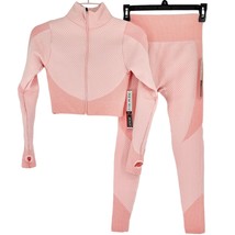 New Mix Active Set Womens Small Pink Zip Up Jacket Thumb Holes Leggings NWT - £15.00 GBP