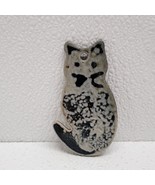 B. Stebner Stoneware Cat Wall Hanging Decor Ornament Gray 3.5&quot; - $476.89 MXN