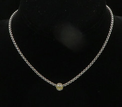 DAVID YURMAN 925 Silver &amp; 18K GOLD - Vintage Genuine Diamonds Necklace - NE3551 - £425.47 GBP