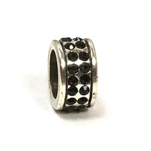 Brighton Oval Stone Spacer, Black, Silver Finish, J9032C New - $9.03