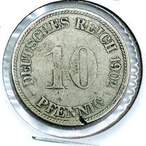 1902 G German Empire 10 Pfennig Coin - $8.90