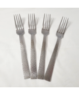 4  Dinner Forks Godinger CASTELLO Hammered Stainless Flatware 8 1/8 - $44.34