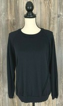 Lululemon Women&#39;s Sweater Size 4 100% Merino Wool Crew-Neck Black Lightw... - $21.78