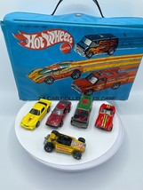 Vintage 1975 Hot Wheels 24 Car Collector&#39;s Redline Case, Trays, 5 Car Lo... - $28.49