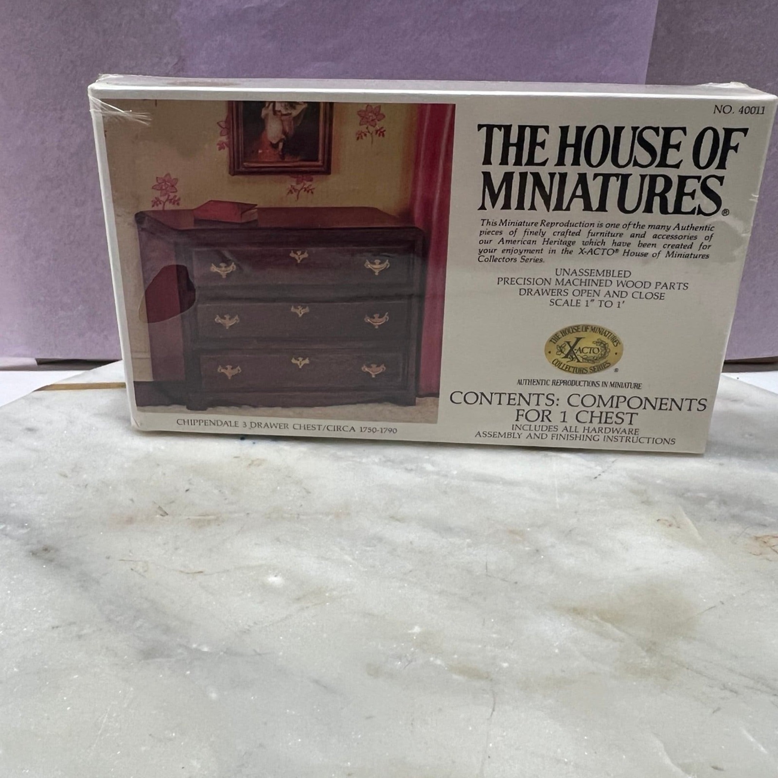 1977 The House of Miniatures Chippendale 3 Drawer Chest Circa 1750-1790 - $9.90