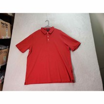 Lands&#39; End Polo Shirt Mens Tall XL Red 100% Cotton Short Sleeve Slit Collared - $19.28