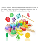 Montessori Toys Wooden Sorting &amp; Stacking Toy 3 in 1 Toddler Educational... - $242.33 MXN