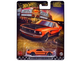 1969 Ford Mustang Boss 302 Orange with Black Stripes and Hood &quot;Boulevard... - $778.80 MXN