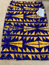 LuLaRoe Cassie Pencil Skirt Womens Sz S Blue Yellow Geo Dot floral print  NWT - £8.92 GBP