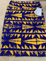 LuLaRoe Cassie Pencil Skirt Womens Sz S Blue Yellow Geo Dot floral print  NWT - £8.88 GBP