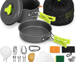 Camping Cookware Mess Kit,Non 15Pcs - Stick Lightweight Pots Set Portabl... - £28.20 GBP
