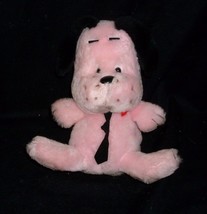 9&quot; VINTAGE 1987 COMMONWEALTH PINK PUPPY DOG BLACK EARS STUFFED ANIMAL PL... - $27.55