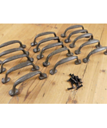 15 CAST IRON HANDLES RUSTIC DRAWER PULLS 5 1/4&quot; LONG W/ SCREWS PULL HAND... - €29,53 EUR