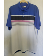 Callaway Opti-Dri Men&#39;s Golf Polo Shirt Blue Stripe Short Sleeve Size Large - $14.99