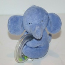 Carters Blue Elephant Rattle Ring 4&quot; Stuffed Animal Plush Toy Kid Prefer... - $9.95