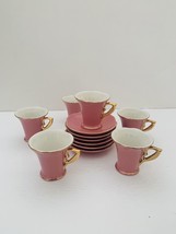 Casati Fine Porcelain Aramco Imports Expresso Pink Cup and Saucer *Set of 6* - £92.78 GBP