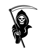 Grim Reaper sticker VINYL DECAL Death Dead Like Me Scythe Gothic Horror - £5.60 GBP
