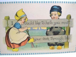 Dutch Boy Girl Barton &amp; Spooner Original Postcard Friendship Series 432 Unused - £12.58 GBP