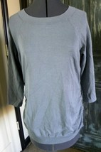 Maurice&#39;s Gray 3/4 Sleeve Ruched Sides Zip Back Blouse Size S - £7.56 GBP