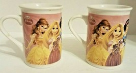  Pair of Disney Princess Mugs Cups Cinderella Ariel Aurora Tiana Jasmine... - £13.18 GBP