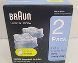 Braun Clean &amp; Renew 2 pk Lemon Fresh Cleaning Fluid Refill Sealed (5.7 f... - £13.02 GBP