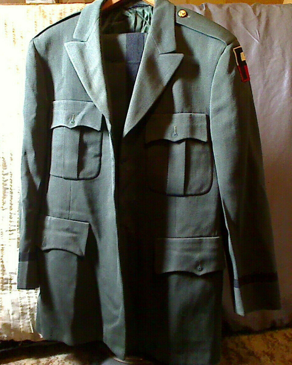 Vintage US Military 1st Army Officer's Dress Jacket & Trousers Tailor Shop Set - $40.00