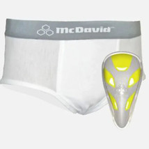 McDavid MD9110 Brief w/Flexcup PeeWee Large ages 4-6 WHITE - £11.72 GBP