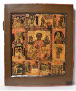scarce antique Russian Palekh icon life of Saint Nicholas of Myra mid 19C - £4,676.22 GBP