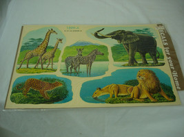Vintage Decals By Meyercord Wild Animals Tiger Giraffe Crafts Decal Stic... - $14.84