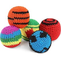 5 Pieces Funny Hacky Ball Sacks Assoerted Colors Woven Kickball Soft Knitted Kic - £15.22 GBP