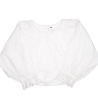 Free People Oversized Tunic Blouse Womens M White Cotton Shirt Cropped L... - £27.35 GBP