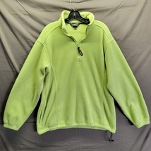 LL Bean Outdoors Deep Pile Fleece Jacket Womens Large Green Full Zip Poc... - £26.74 GBP
