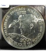 1970 Chad 300Fr JF Kennedy Silver Coin ICG PR61 GREEN Holder AC568 - £449.38 GBP