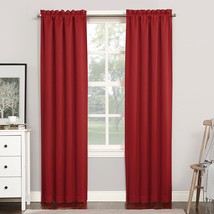 Sun Zero Easton Energy Saving Blackout Rod Pocket Curtain Panel, 40&quot; X 95&quot;, Red - £30.36 GBP