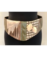 Vintage Waldorf Creations Belt Womens Leather Green Cream Ivory Wearable... - $47.85 CAD