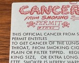 Vintage 1950s Novelty Cancer From Smoking License Jokes Gags Pranks KG JD - $6.92