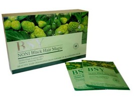 Bsy Noni Black Hair Magic Color Dye Shampoo Hair Nutrition - 2 X 20 Pack - $51.48