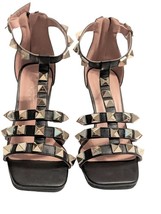 Nicole Miller New York Shirley Womens Black High Heel Studded Sandals SZ... - £25.32 GBP