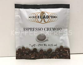 Miscela D&#39;Oro Espresso single regular Cremoso Espresso Pods 150 ct - £43.24 GBP