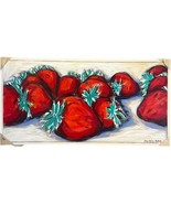 Ruby Gomez Peabody Original Painting Strawberries Vancouver Canada Artis... - $60.78