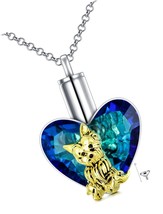 Sterling Silver Dog Urn Necklace for Ashes, Dog Memorial for - $219.57