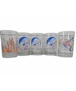 Walt Disney 25th Anniversary Glasses Set of 5 Clear Mickey Mouse 1996 Vtg - $29.65