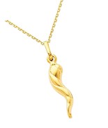 The World Jewelry Center 14k Yellow Gold Twisted Cornicello - £399.68 GBP