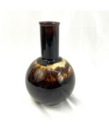 Vintage Brown Drip Glaze Vase Unbranded Round Bottom Cylinder Shaped Top - £11.22 GBP