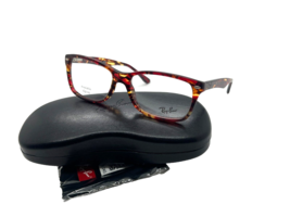 New Ray-Ban Rb 5228 5710 Spotted Red Brown Yellow Eyeglasses Frame 55-17-140MM - £58.12 GBP