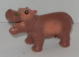 Brown Hippo hippopotamus 4&quot; Animal Pretend Play PVC Figure Jungle Wild Life - £3.88 GBP