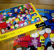 Jigsaw Puzzle 500 Pcs Charlie Brown Snoopy Woodstock Lucy Peanuts Gang Complete - £10.86 GBP