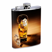 Whiskey Images D1 Flask 8oz Stainless Steel Hip Drinking - £11.70 GBP